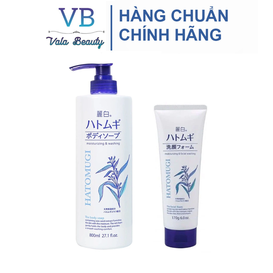 Sữa tắm Hatomugi Moisturizing 800ml chiết xuất Ý Dĩ Nhật Bản giúp dưỡng trắng sáng da mịn màng