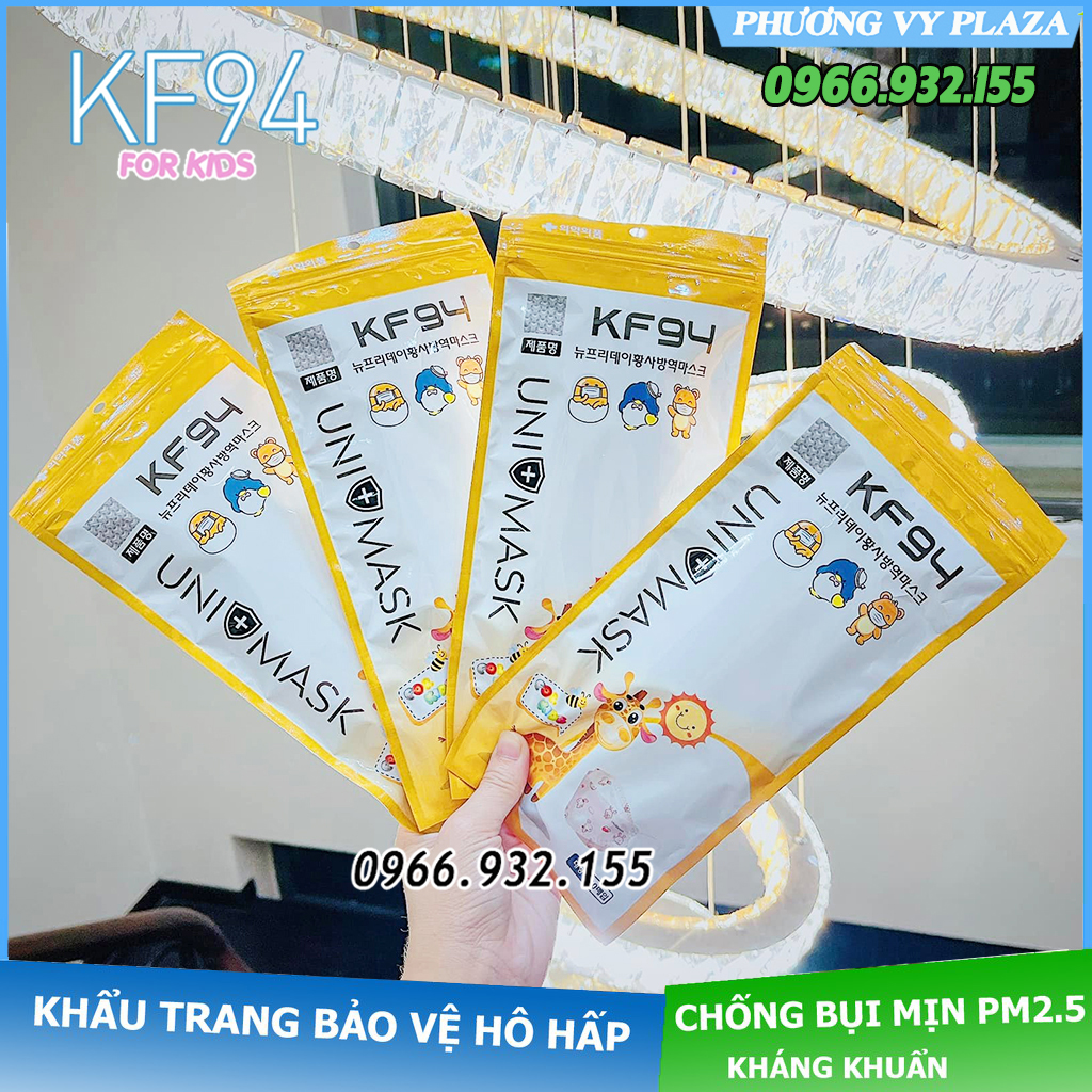 50 chiếc khẩu trang trẻ em 4 lớp KF94 UNIMASK giúp bé kháng khuẩn và chống bụi mịn