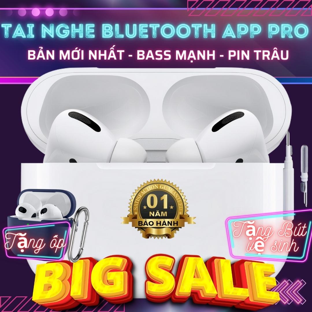 Tai Nghe Bluetooth APP 3/Pro Pin trâu 6h bản 2023Đã fix lỗi ios 16 Tương Thích I.O.S ANDROID Tặng bút vệ sinh tai ngheHỗ Trợ Sạc không dây Định Vị Đổi Tên Bass căng Âm thanh vòm siêu đỉnh bảo hành 1 năm