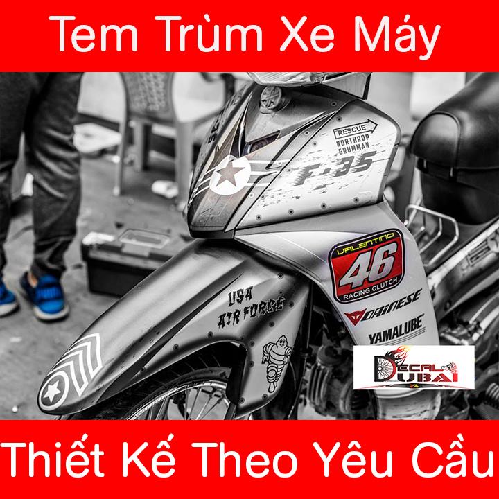 Tem Trùm Xe Sirius Xám Trắng
