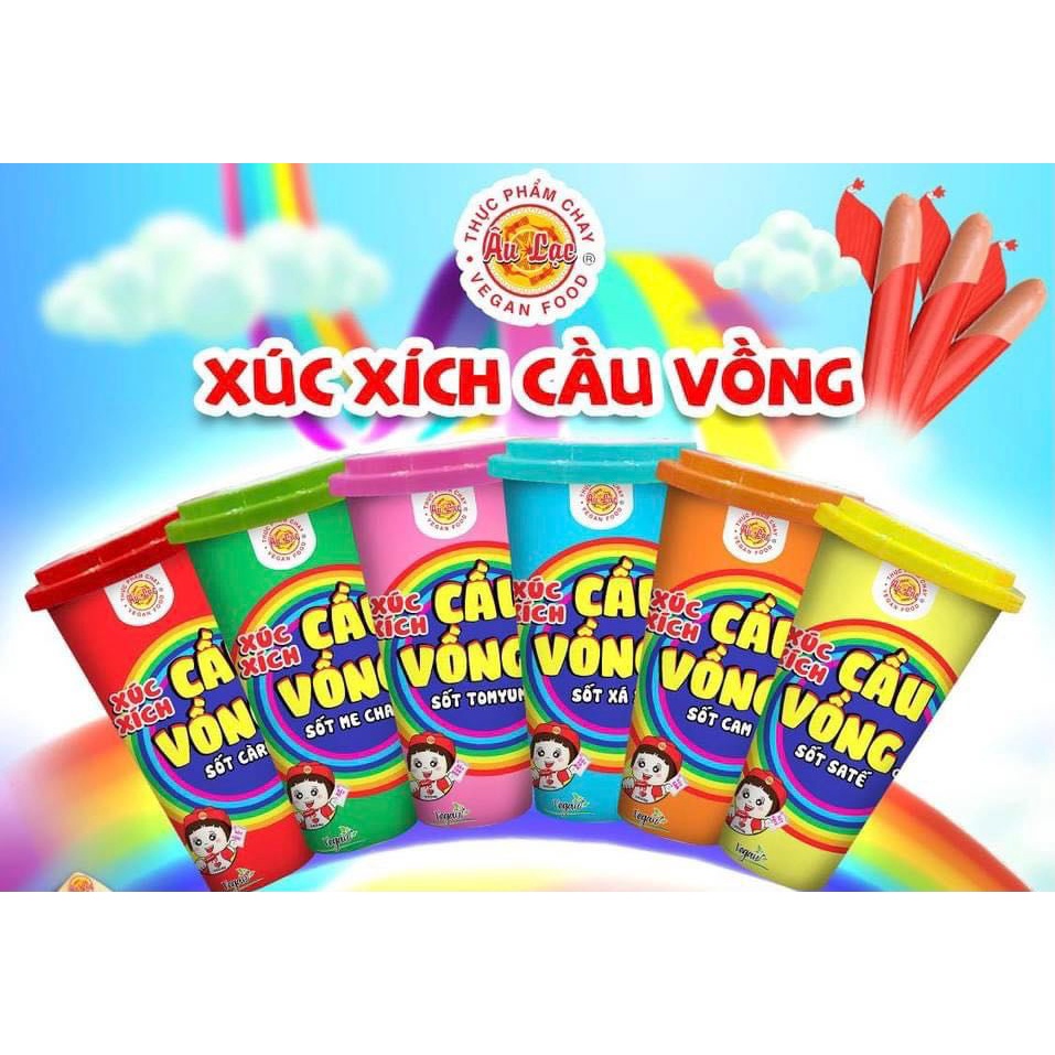 Xúc xích cầu vòng chay âu lạc