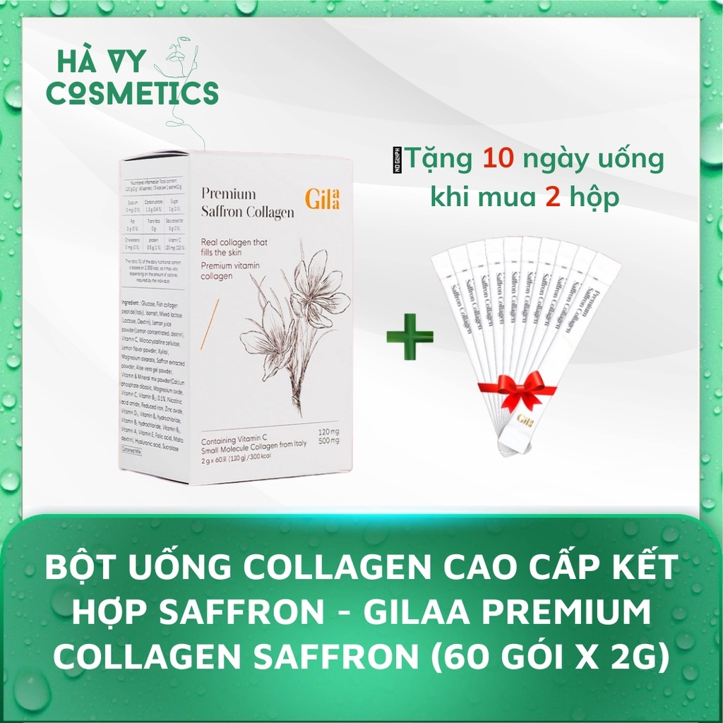 Bột Uống Collagen Cao Cấp Kết Hợp Saffron - Gilaa Premium Collagen Saffron