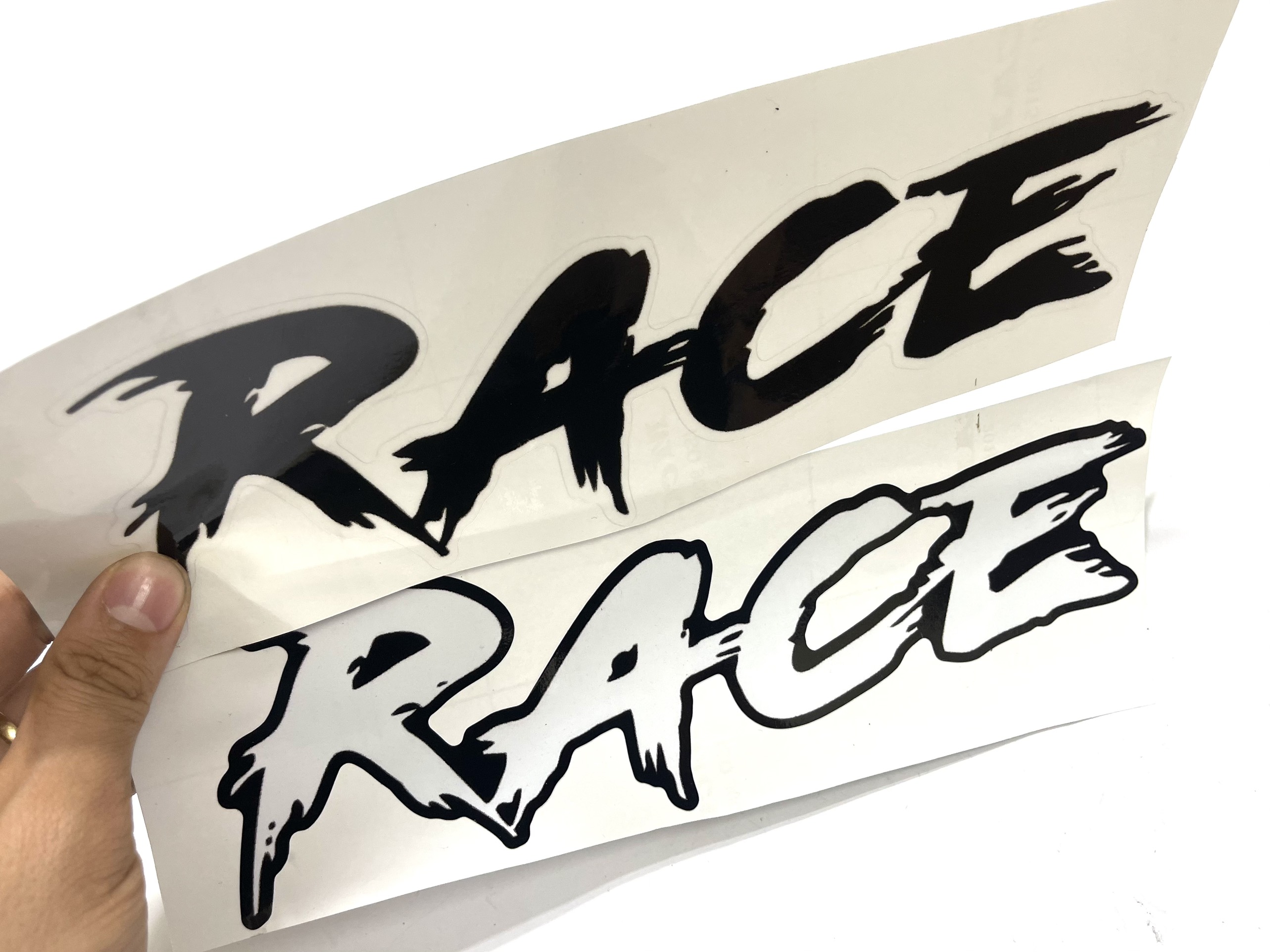 Tem race cao cấp 3 lớp dán xe