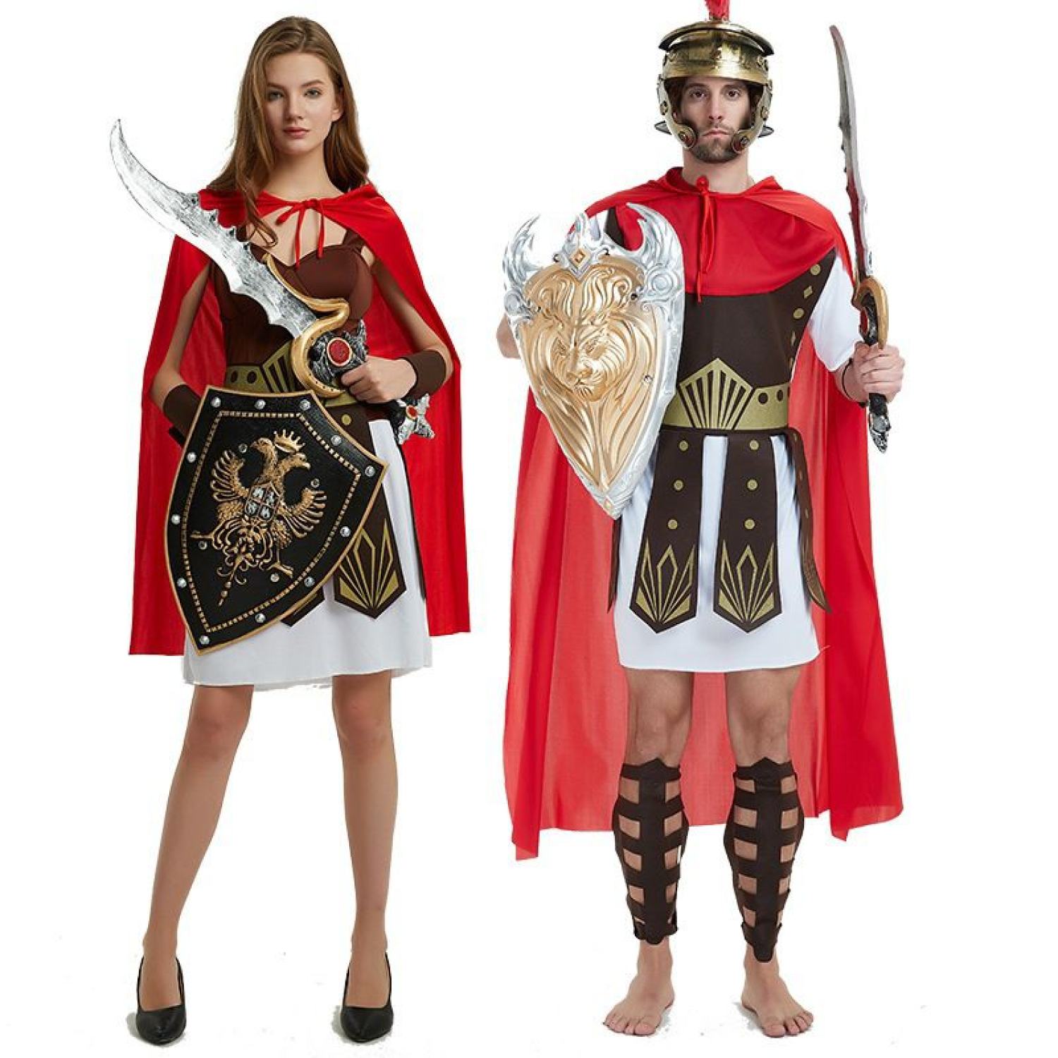 Có sẵn Trang phục hoá trang Chiến Binh La Mã Spartacus cổ đại cho Nam và Nữ
