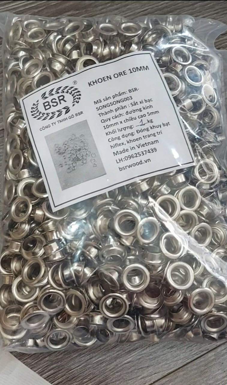 [HCM]Khoen ore 10mm Khuy mắt cáo đóng bạt bấm bạt bấm túi giấy Bằng sắt Bán sỉ Túi 1kg