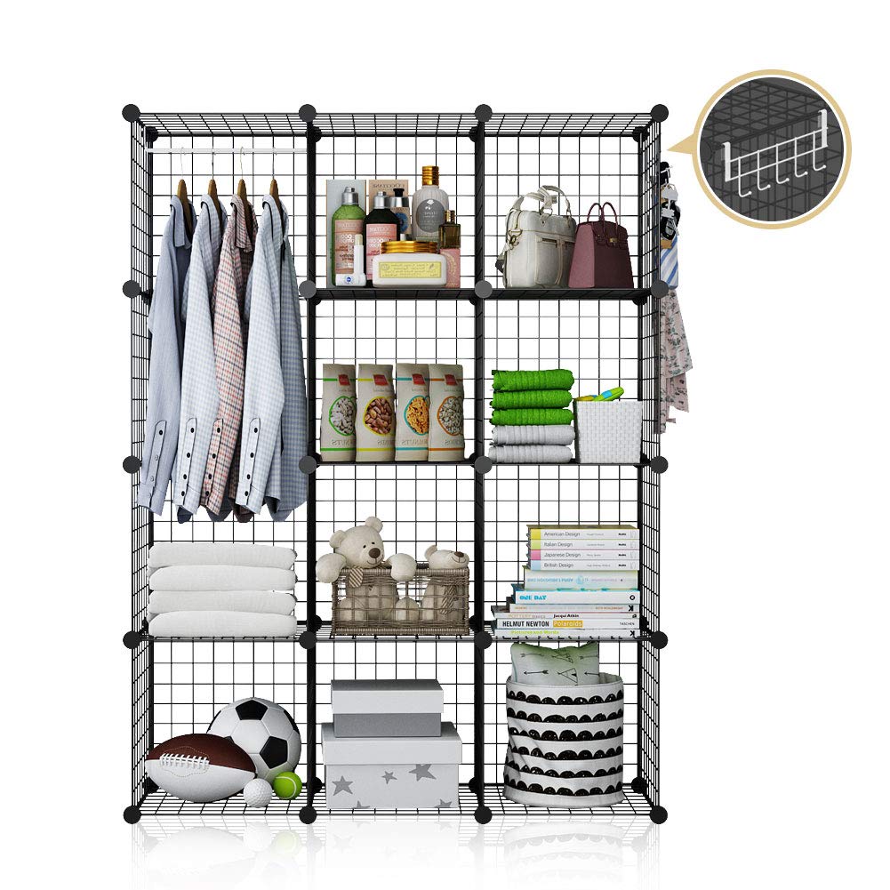 (HCM) Kệ Sắt Láp Ráp Đa Năng - Kệ Treo Quần Áo Và Tủ Đồ Lắp Ghép Đa Năng Bằng Lưới Sắt Sơn Tĩnh Điện Chịu Trọng Lượng Nặng Kích Thước Cao 140cm Rộng 105cm Sâu 35cm