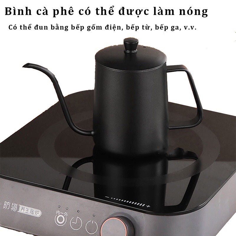 Ấm rót Pour Over cà phê cổ ngỗng 600ml Cafede Kona, Ấm rót nước cổ ngỗng