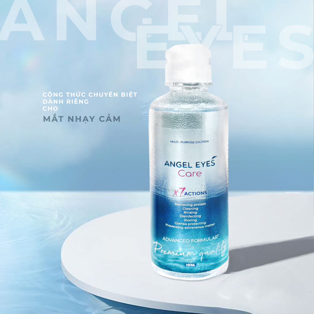 Nước ngâm lens Angel Eyes Care chuyên dụng cho mắt khô, mắt nhạy cảm, dung tích 160ml.