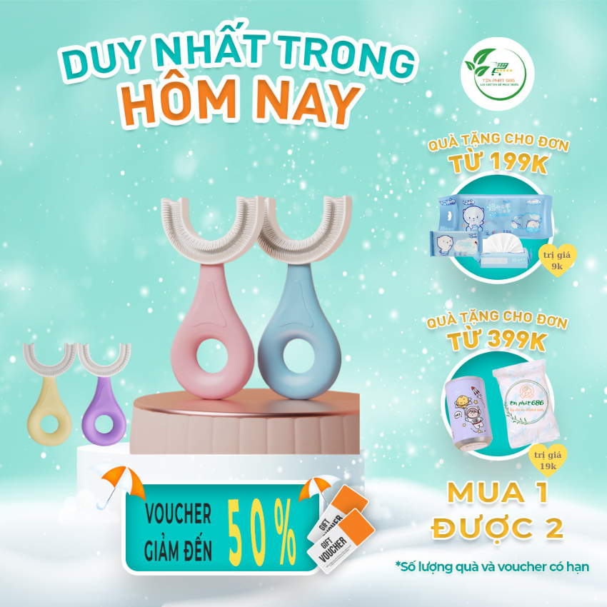 Bàn chải đánh răng chử U silicon cho bé 3-6 tuổi