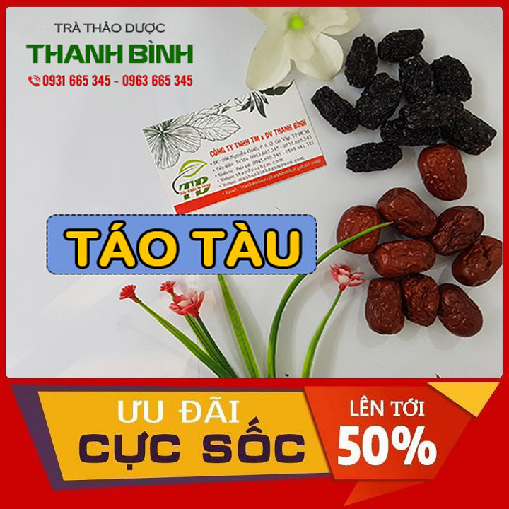 Táo Tàu (Táo Đen) Khô 100g Loại 1 Hàng Công Ty - Đông Y Thanh Bình