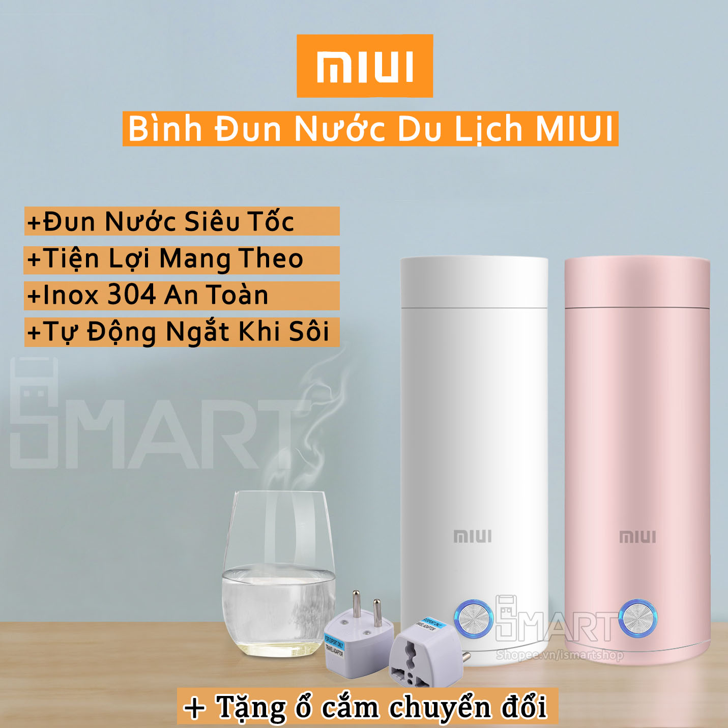 Bình Đun Nước Du Lịch Siêu Tốc Merkur - Bình Đun Siêu Tốc - Bình đun nước pha sữa - Ấm Đun Siêu Tốc