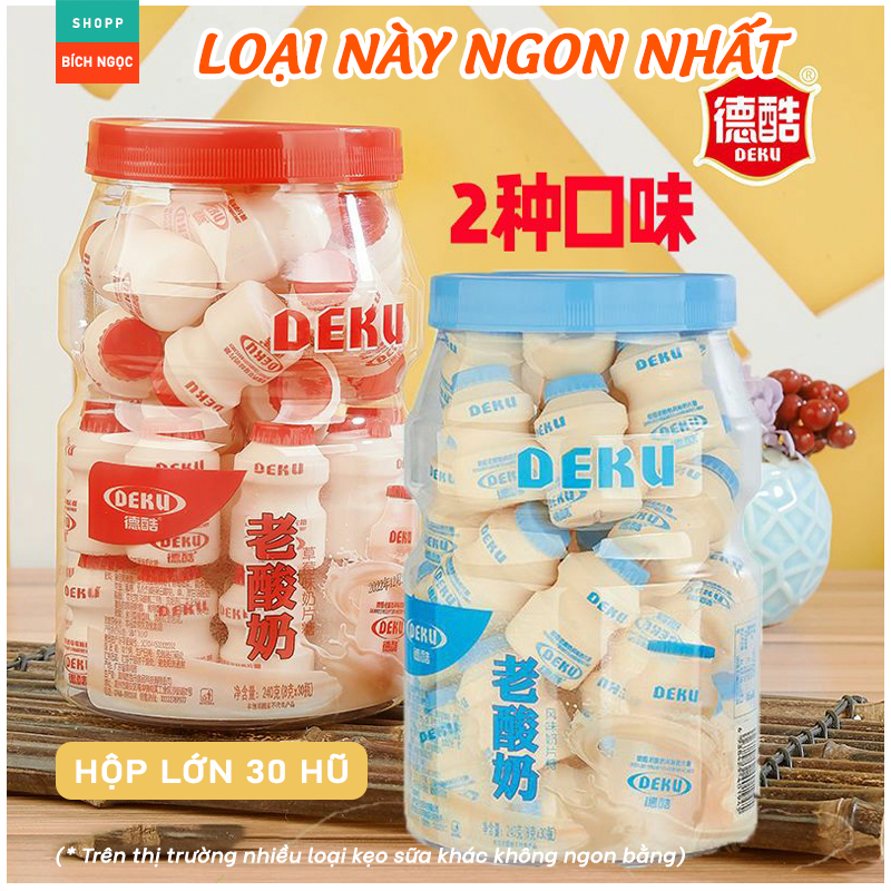 Kẹo viên nén sữa chua khô Deku rất thơm ngon, vị chua chua ngọt ngọt bổ dưỡng – hộp 10/ 30 hũ