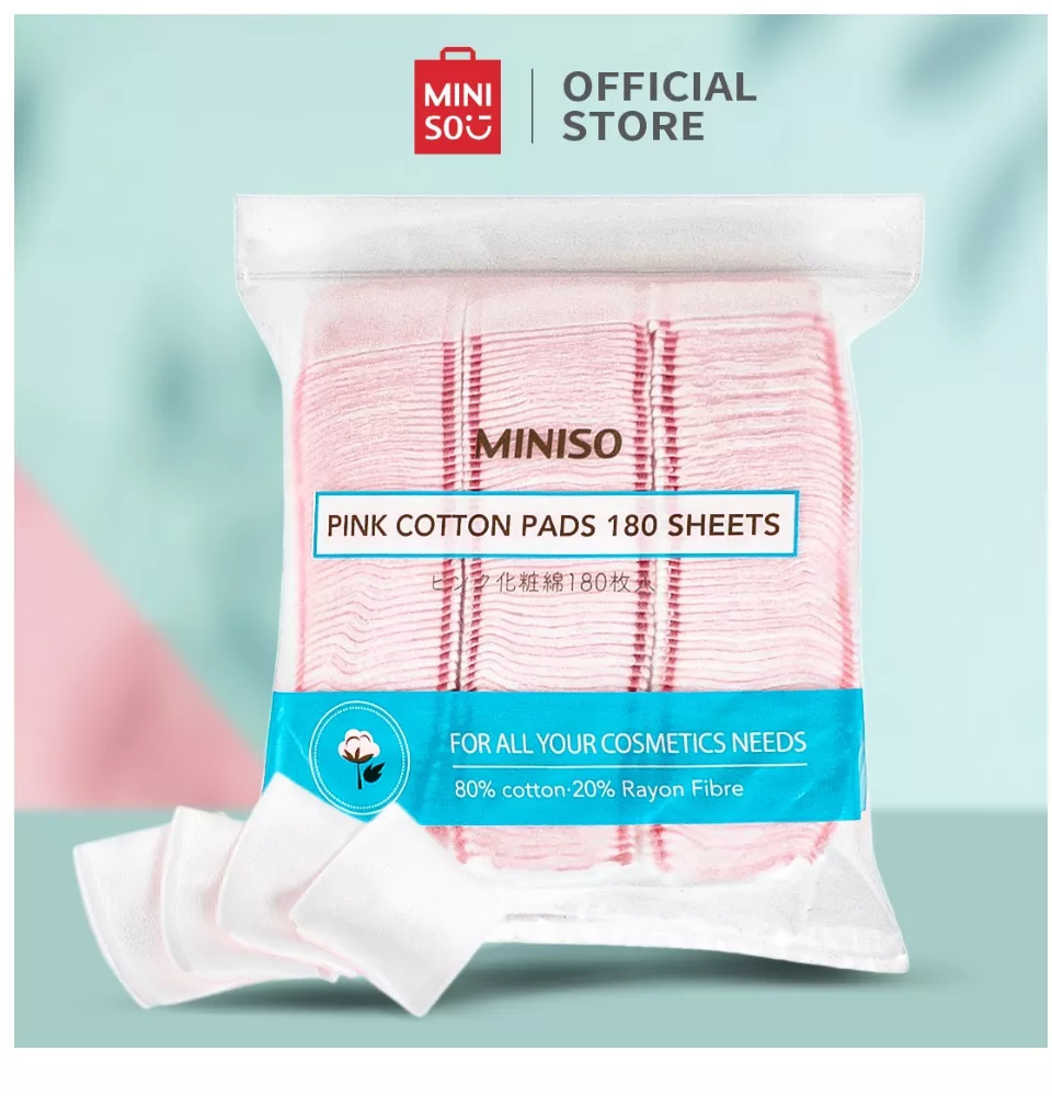 Túi Bông tẩy trang 2 mặt đa năng cao cấp chất bông tự nhiên sạch da mềm mại Miniso 180 miếng - Hàng chính hãng