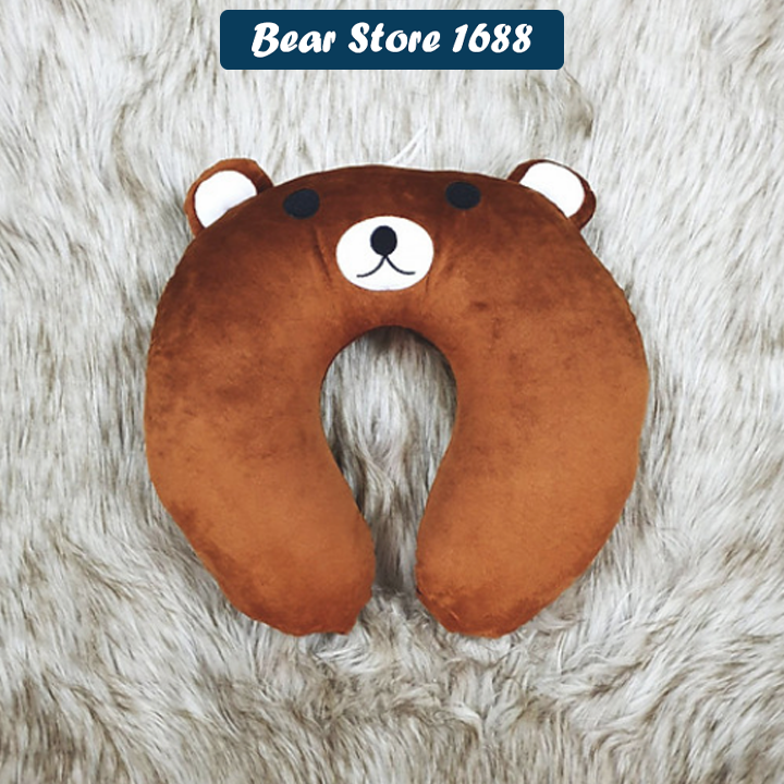 Gối Chữ U Brown Nhân vật hoạt hình Dễ Thương Đáng Yêu Giúp Đỡ Mỏi Cổ Vai Gáy