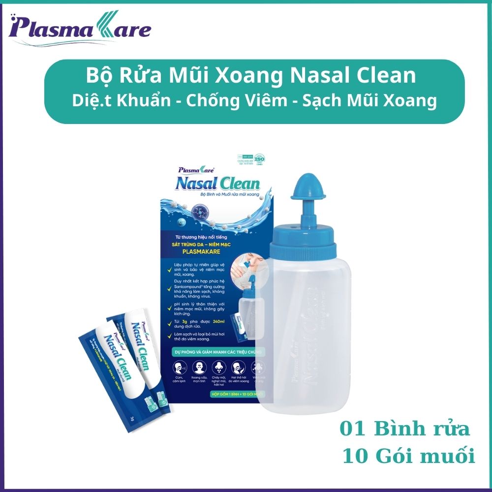 Bình rửa mũi xoang plasmakare nasal clean - làm sạch mũi xoang hiệu quả và an toàn niêm mạc mũi
