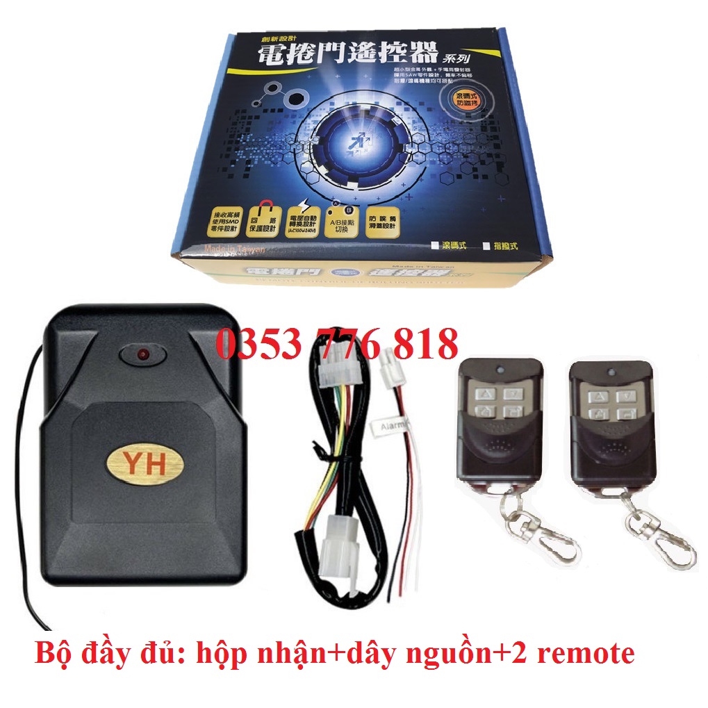 Điều khiển từ xa cửa cuốn mã gạt 433mhz chính hãng
