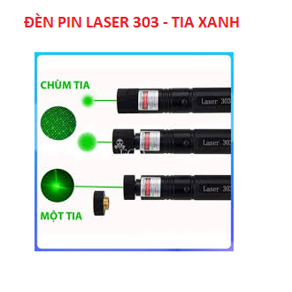 Đèn pin, đèn pin laser, đèn laze, tia laze cực mạnh 303 tia xanh lá, cực mạnh, siêu sáng