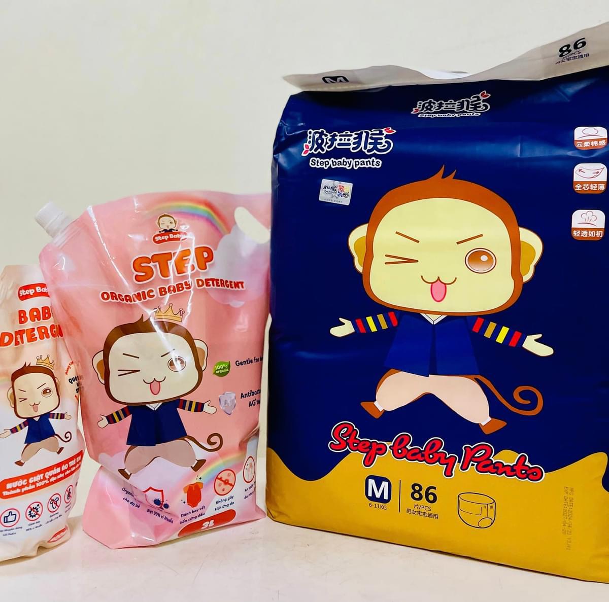 Nước giặt stepbaby 3000l 🌿 mùi thơm dịu, lưu hương lâu 🌿 an toàn cho da tay mẹ 🌿 step baby