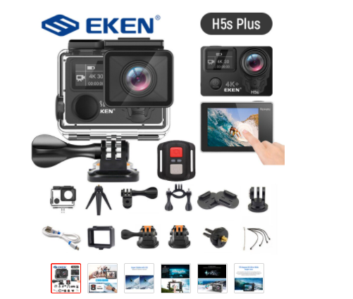 Camera hành trình Eken h5s plus cảm ứng màn hình chống rung điện tử EIS chống nước 30m