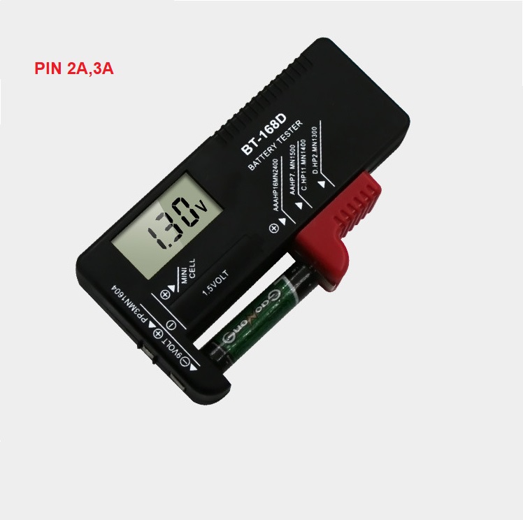 Mặt điện tử. đo pin kiểm tra dung lượng còn hay hết, dùng cho tiểu 2a, 3a, vuông 9v. th152