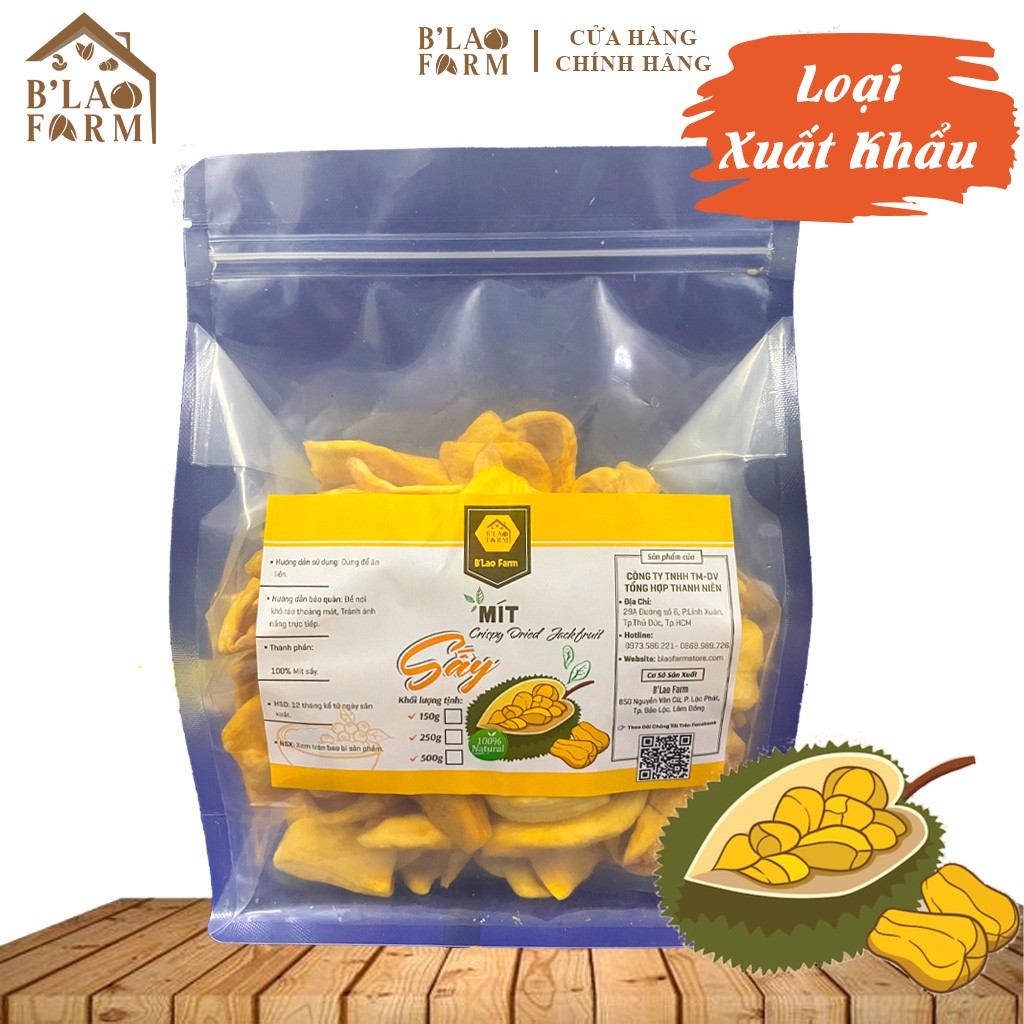 Mít sấy b'lao farm hoa quả sấy khô đặc sản đà lạt hàng xuất khẩu loại 1 dạng túi 500g h2