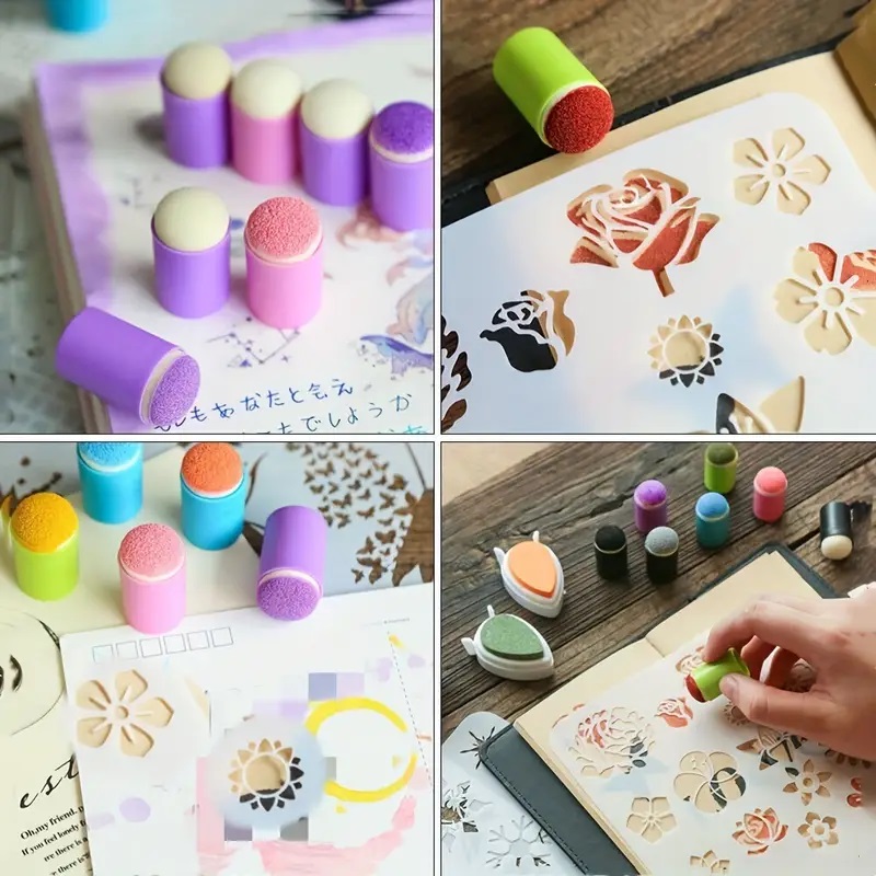 Đầu Mút Đeo Ngón Tay Bôi Vẽ In Mực Tiện Dụng, in mực DIY kiểu ngón tay đầu xốp dành cho làm đồ thủ công nghệ thuật sổ lưu niệm