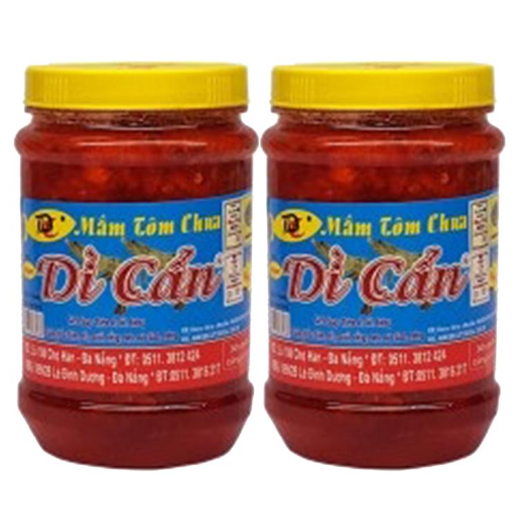 MẮM TÔM CHUA DÌ CẨN ĐẶC SẢN ĐÀ NẴNG -TÔM BẠC GIÒN NGỌT VỊ TỰ NHIÊN 2 hủ 500gr/hủ