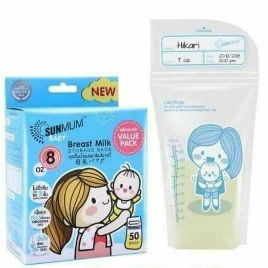 Túi trữ sữa sunmum hộp đựng sữa 50 túi 250ml