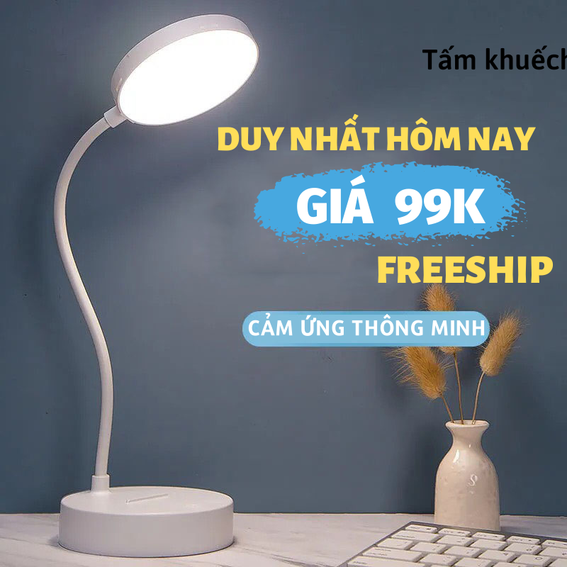 Đèn Học Để Bàn, Đèn Học Tích Điện Ánh Sáng Đều - LEON STORE
