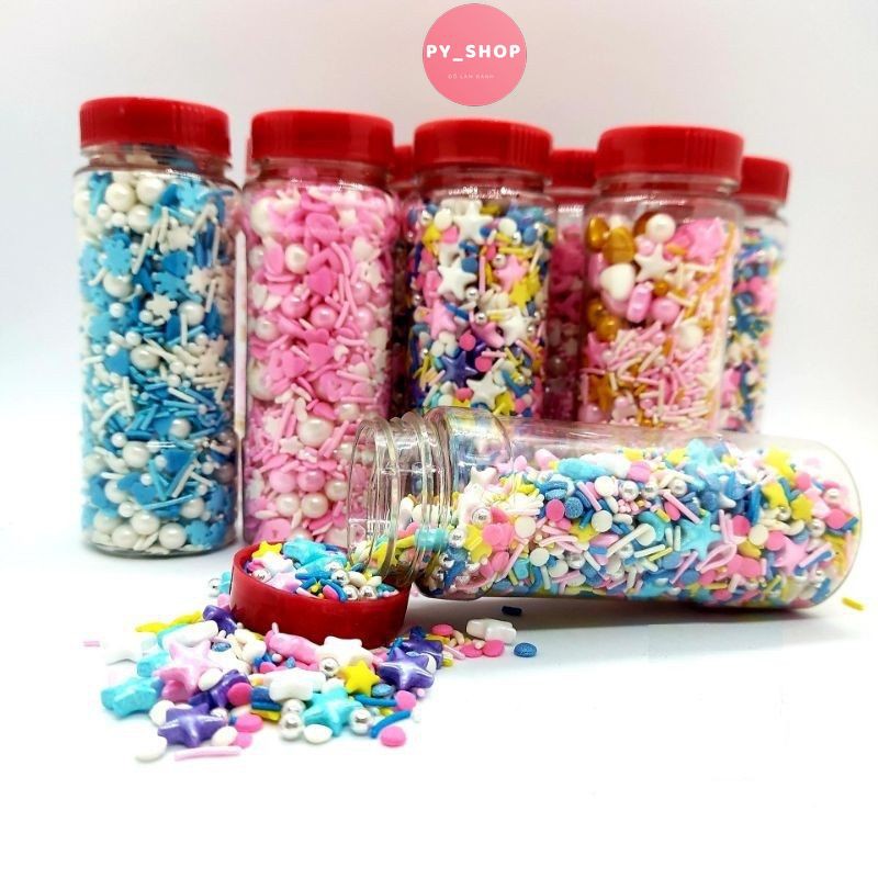 Kẹo Bi Đường Mix Nhiều Màu Phủ Bánh Ngọt, Phủ Lên Kem, Trang Trí Đồ Ăn, Topping