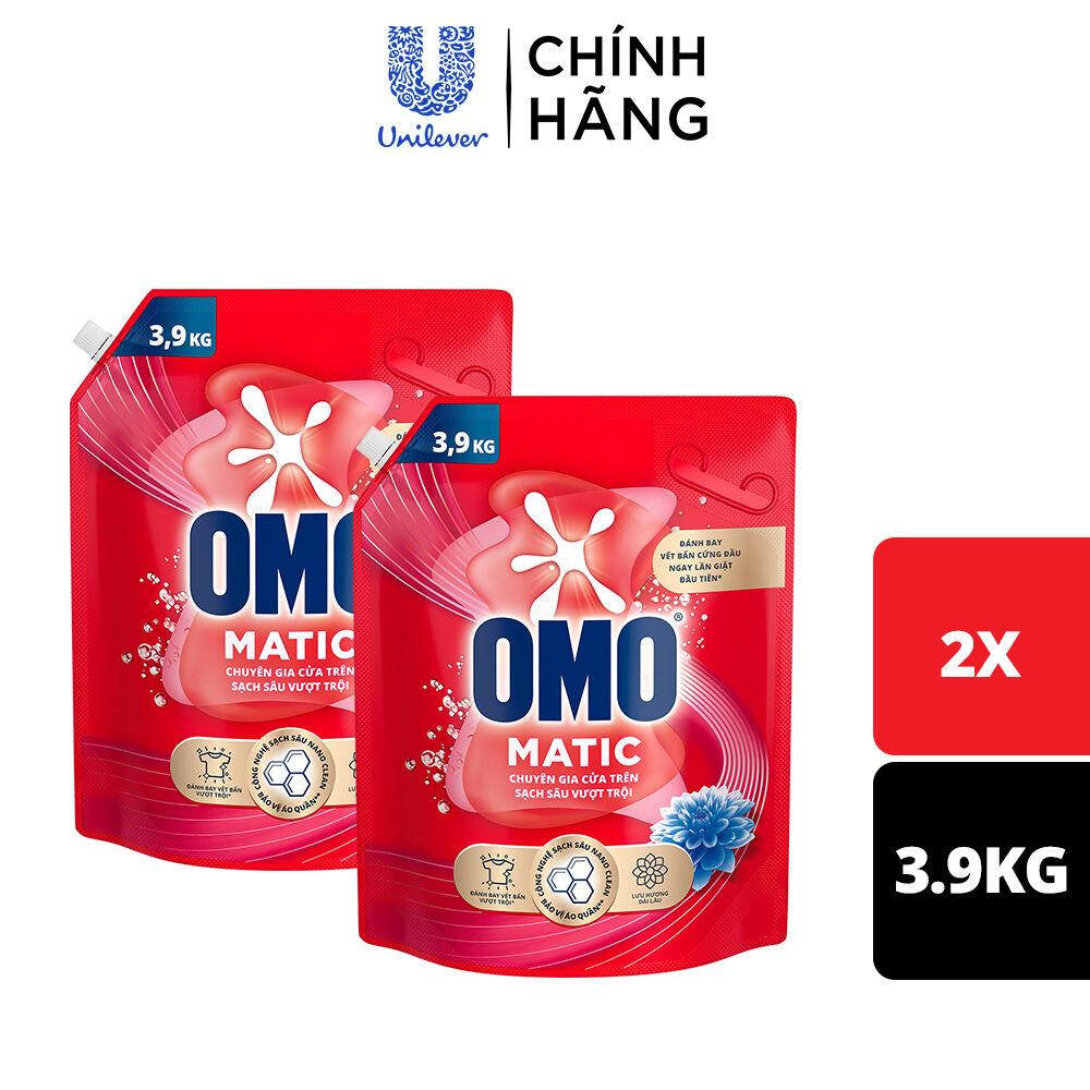 Combo 2 túi Nước giặt OMO Matic Sạch sâu vượt trội, 3.9kg