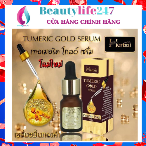 Serum nghệ herbal turmeric gold thái lan mẫu mới màu đen