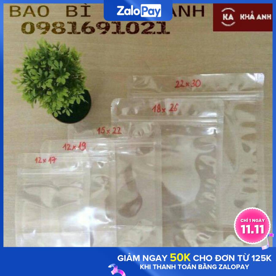 TÚI ZIP TRONG ĐÁY ĐỨNG (ZIPPER) - đựng khô gà cơm cháy - 1kg  - BAO BÌ KHẢ ANH