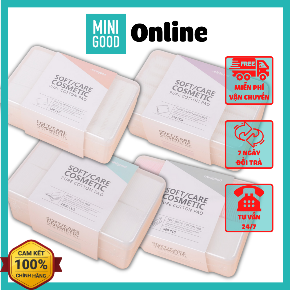 Hộp bông trang điểm bông tẩy trang MINIGOOD
