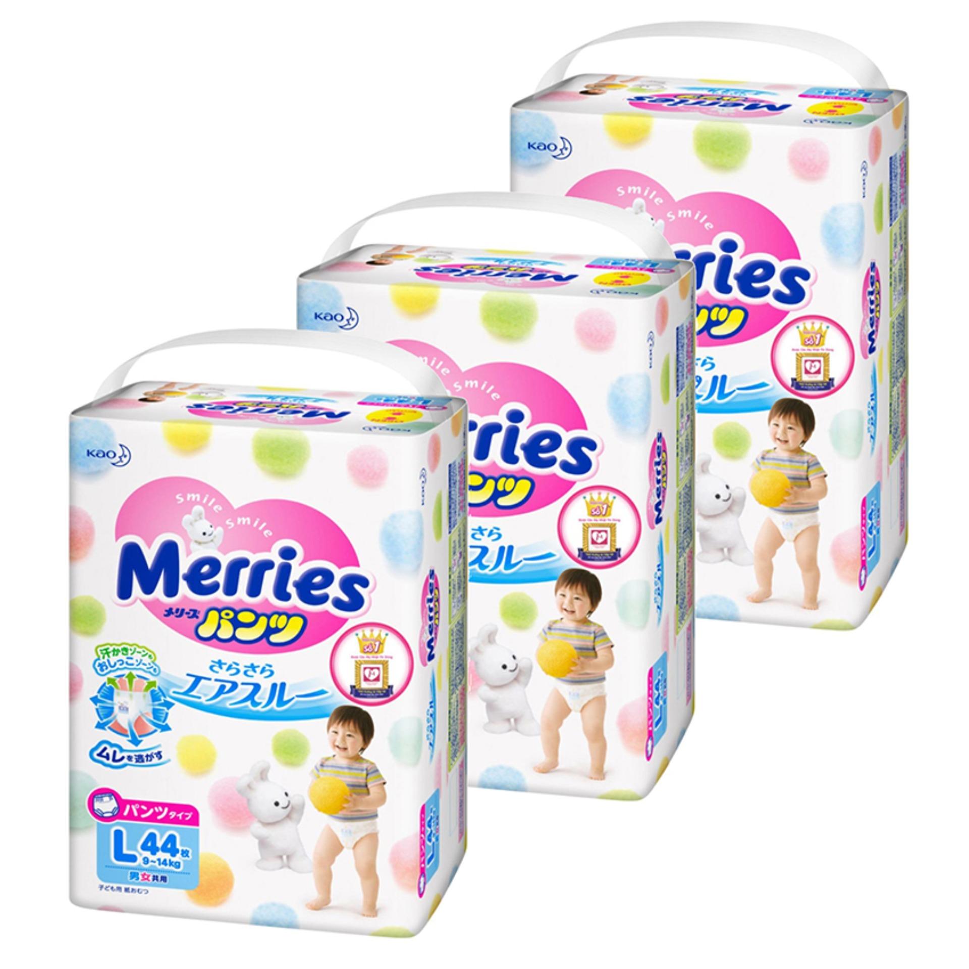 Bộ 3 tã quần merries size l44