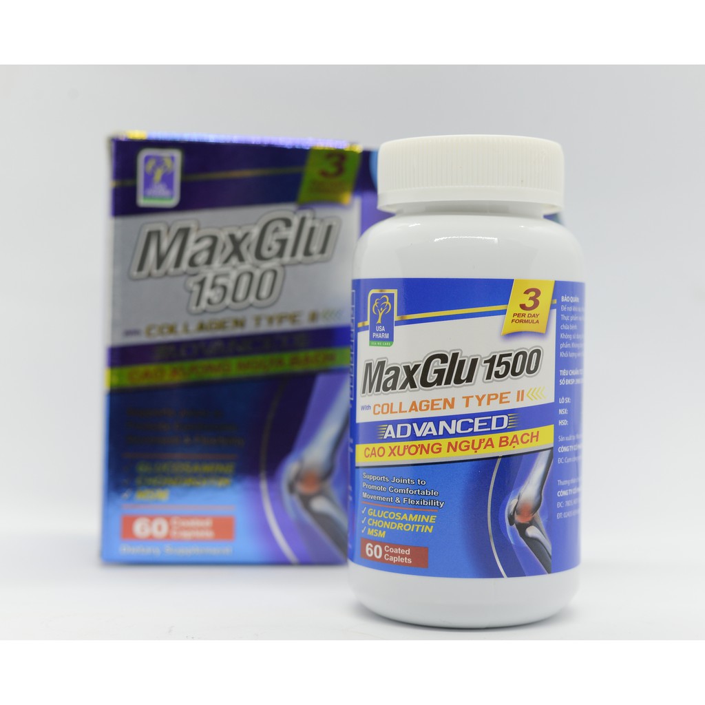 Glucosamin [Bổ Khớp] Max Glu 1500 - 60 Viên - Từ Cao Xương Ngựa Bạch