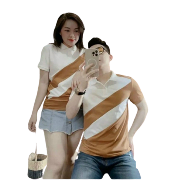 Áo thun nam nữ, áo thun cặp đôi thêu họa tiết vải thun cotton cá sấu cai cấp [giá 1 áo] - ATC2