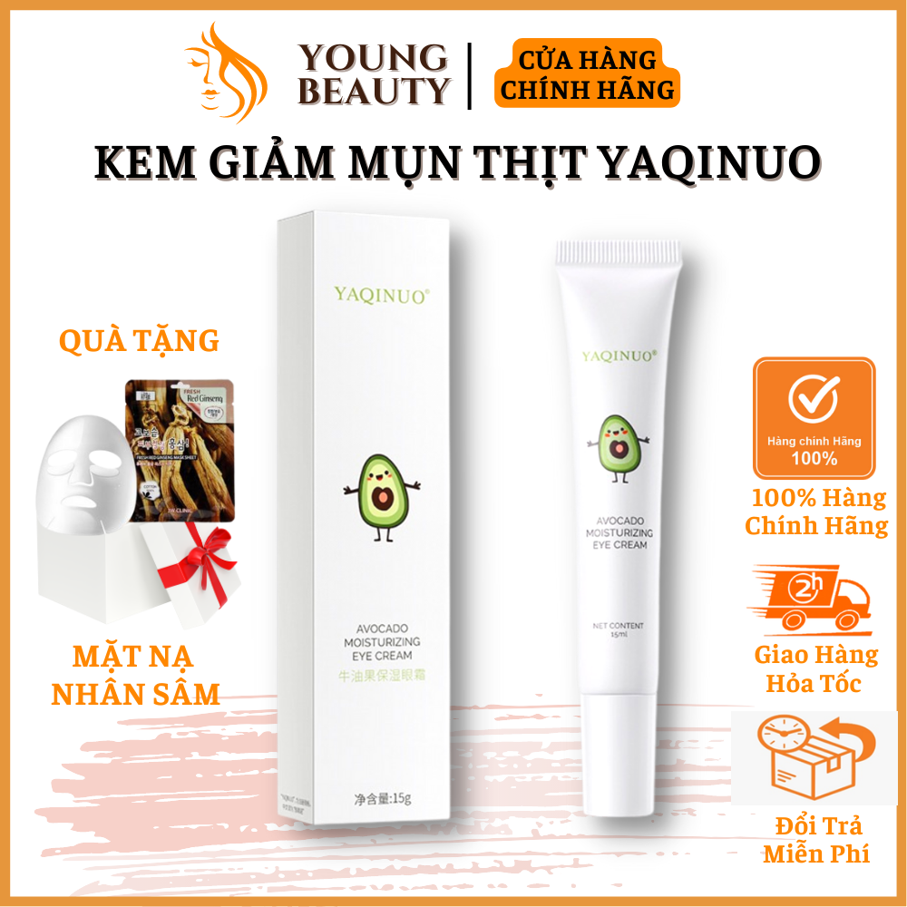 Kem bơ mụn thịt yaqinuo - kem mụn thịt tẩy mụn thịt quanh mắt, kem dưỡng ẩm mắt, giảm quầng thâm mắt - young beauty