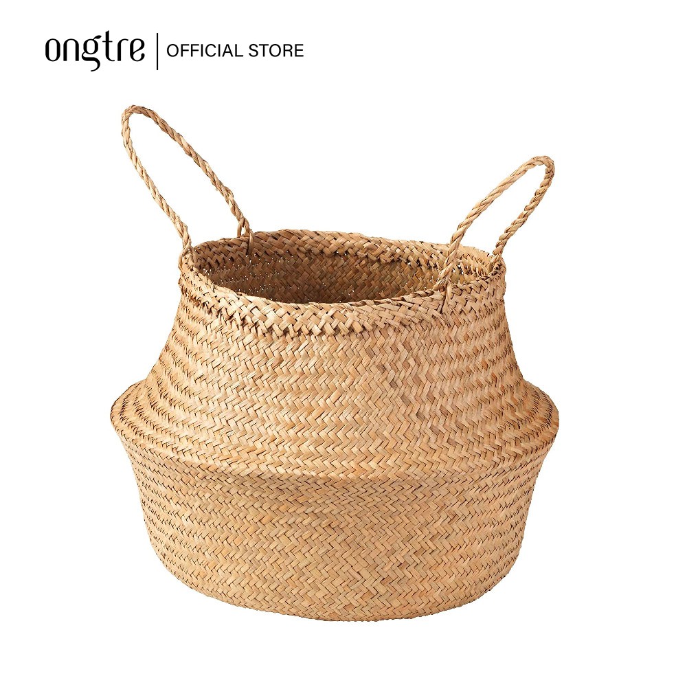 Giỏ cói trồng cây/đựng quần áo/decor tự nhiên nhiều kích thước có quai/giỏ cói đựng đồ | ongtre® (Vietnam)