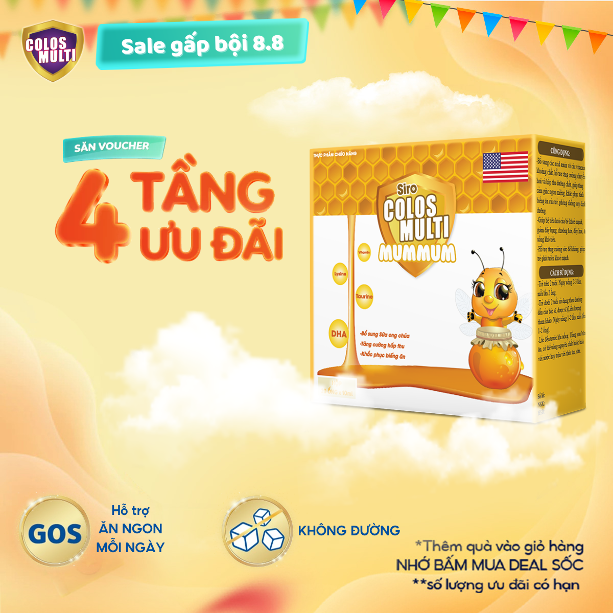 Siro Colosmulti MumMum giúp trẻ ăn ngon, tăng cường hấp thu hộp 20 ống x 10ml