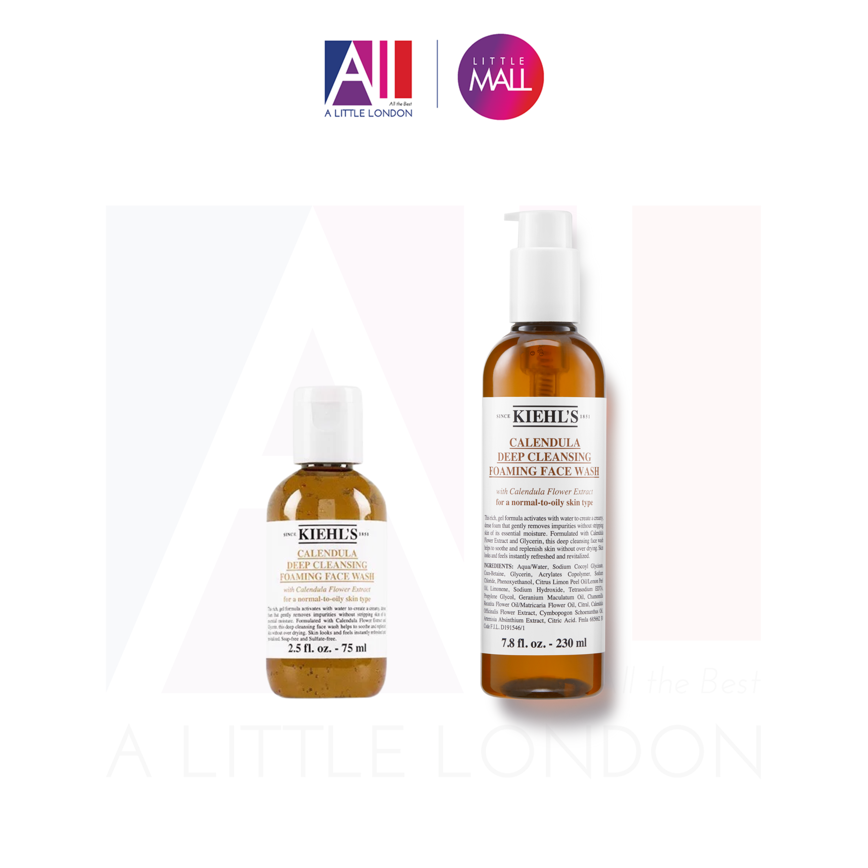 Sữa rửa mặt làm sạch sâu Kiehls Calendula Deep Cleansing Foaming Face Wash (Bill Anh)