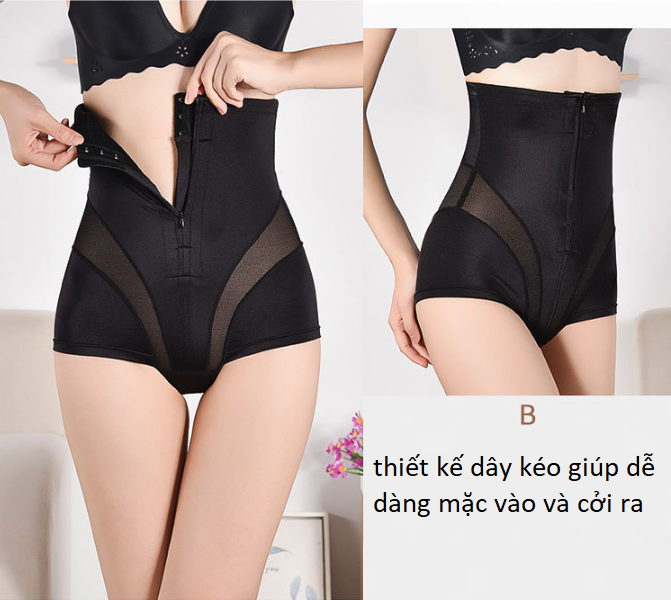 Quần Gen Bụng Latexx -Quần Nịt Bụng Lưng Cao Có Khóa Kéo Tiện Lợi