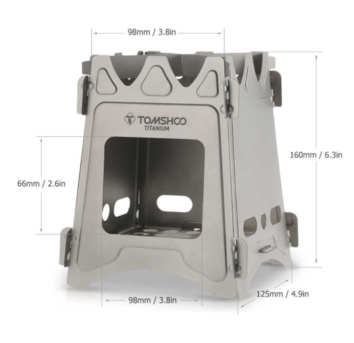 Bếp Di Động Ngoài Trời Bếp Cắm Trại Gấp Gỗ Bếp Mang Trang Bị Sau Lưng Củi Đốt Sinh Tồn Dã Ngoại