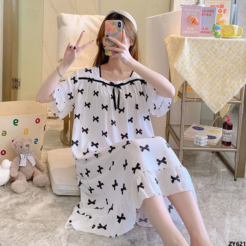 Váy ngủ đầm ngủ cotton sát nách in hình cute dáng xuông mặc nhà mùa hè dễ  thương VSN01 giá sỉ, giá bán buôn - Thị Trường Sỉ