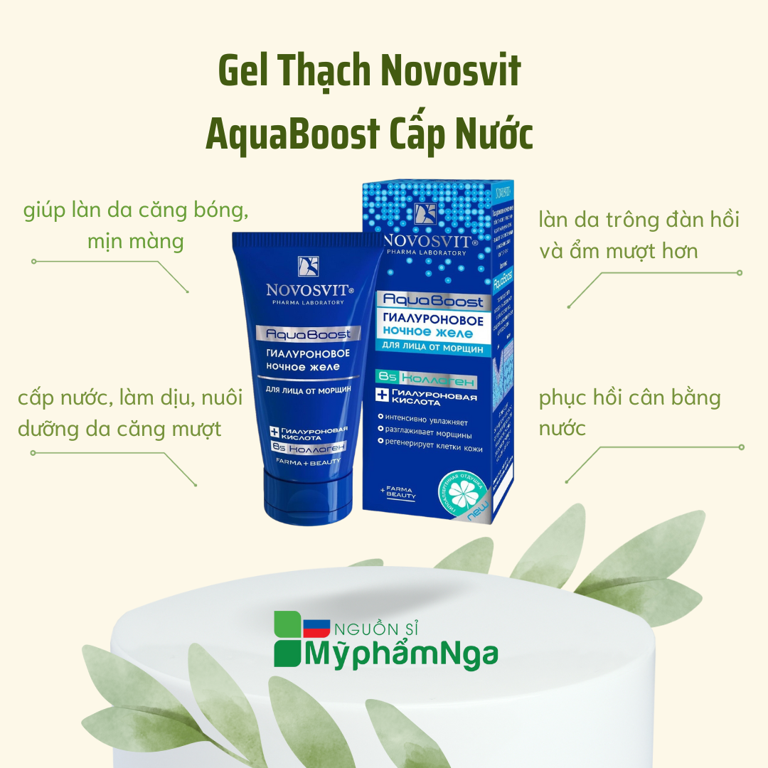 Gel thạch Novosvit AquaBoost cấp nước cho làn da căng bóng mịn