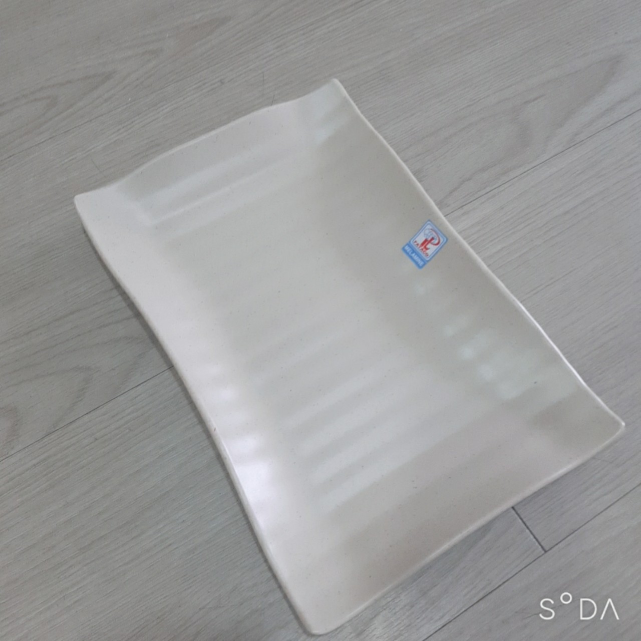 Dĩa chữ nhật DCN 49N gợn sóng nhựa melamine Nhám Nâu -Fataco -Sang Trọng