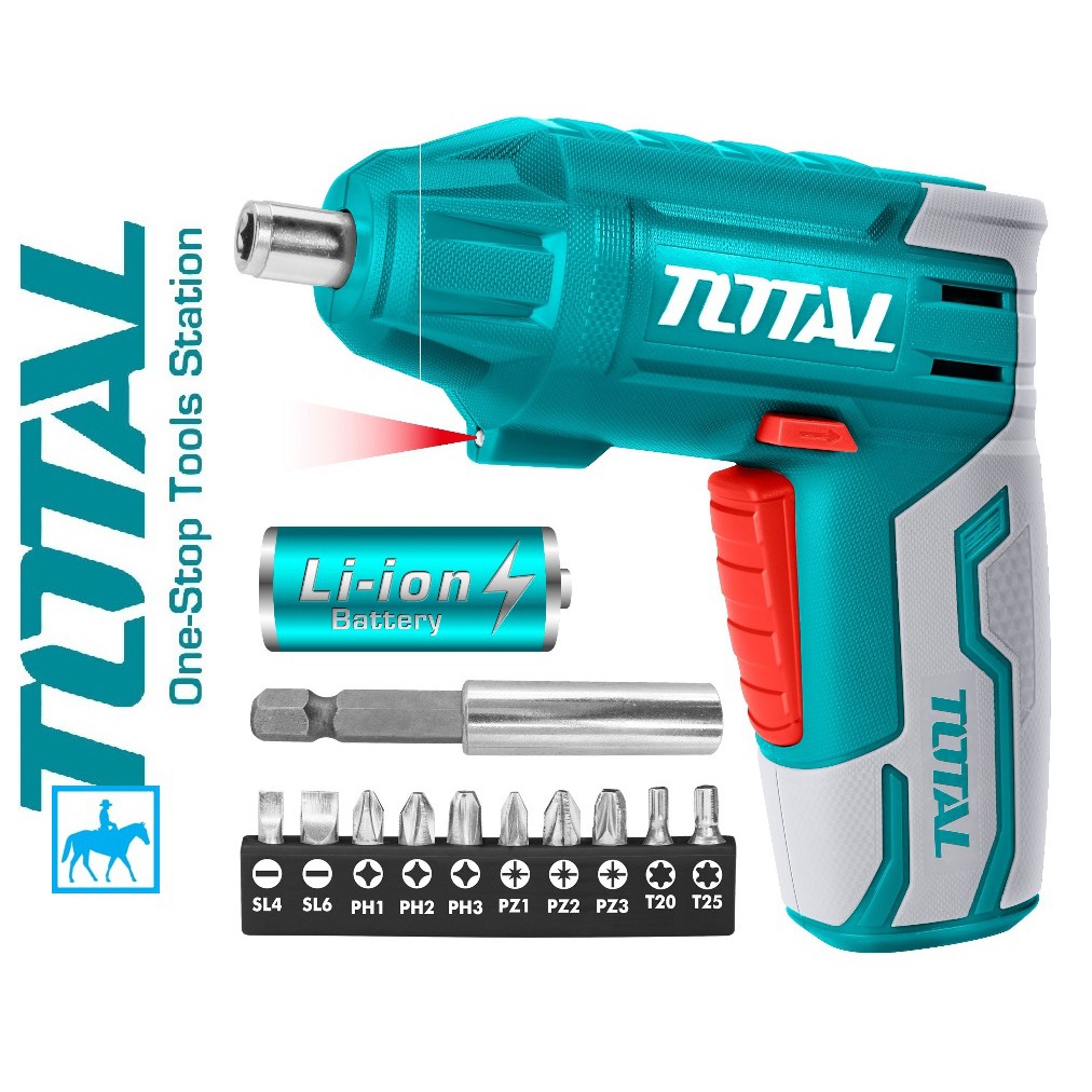 Máy bắt vít siết vít cầm tay dùng pin sạc 4v total tsdli0401 bao gồm pin sạc 4v và sạc