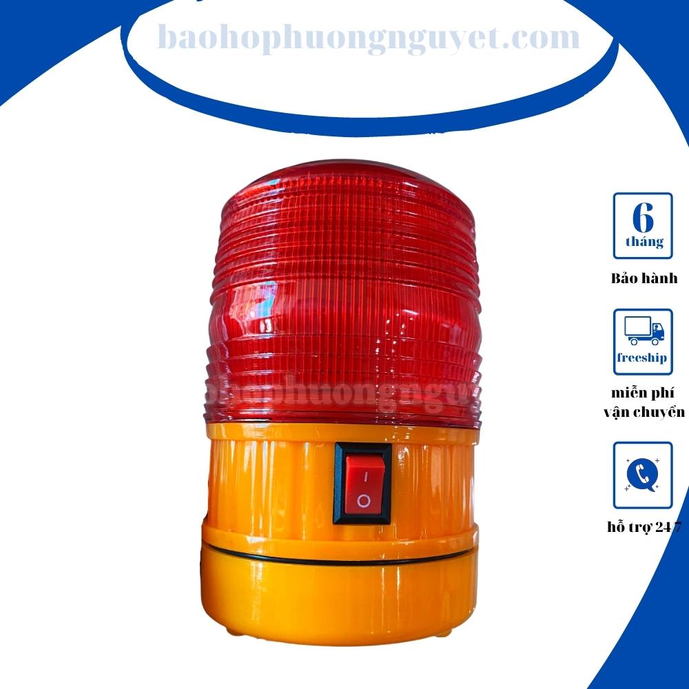 đèn cảnh báo công trường sử dụng pin tiểu 4 viên, đèn cảnh báo nguy hiểm chất liệu nhựa siêu nhẹ đế nam châm