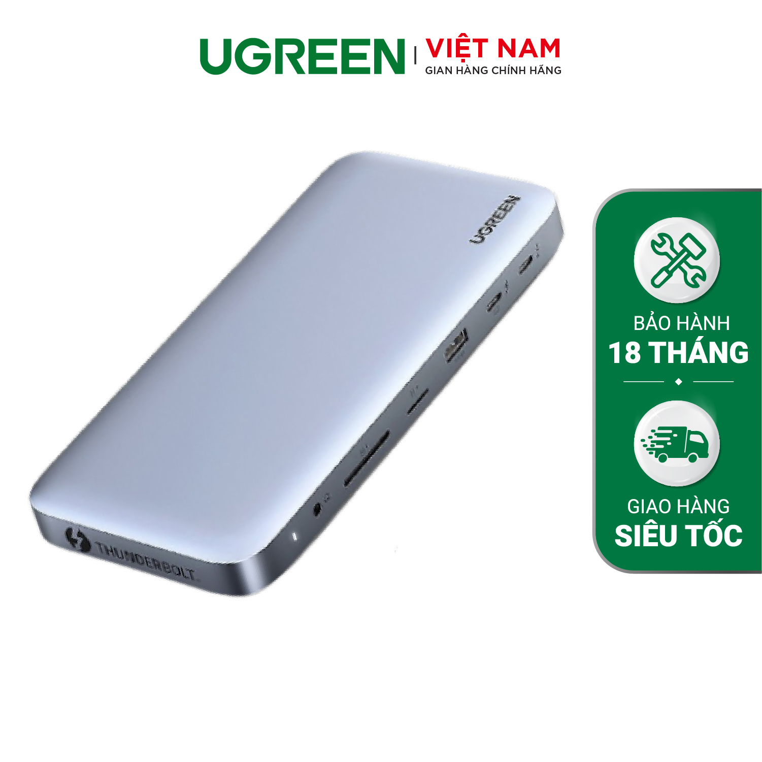Bộ chuyển đổi thunderbolt 3 10 trong 1 ugreen cm355 cổng 120w dc docking usb - khả năng tương thích rộng