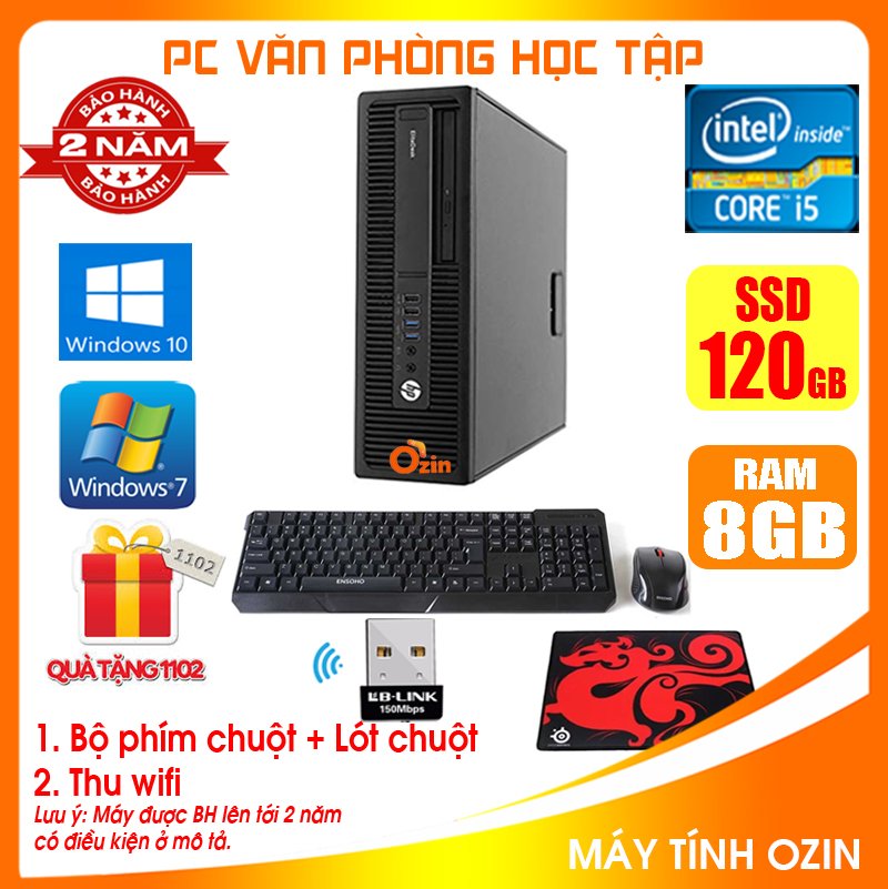 [Trả góp 0%]Case máy tính để bàn HP Pentium G3020 / Core i5-4430 Ram 4GB-8GB / SSD 120GB-240GB + [QUÀ TẶNG: Bộ phím chuột + USB thu wifi +  bàn di chuột] HPi54 - LOZ